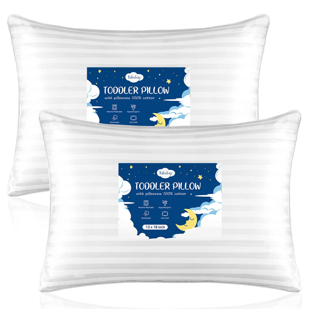 Babebay Toddler Pillow,13 x 18 Kid Pillows for Sleeping, Machine Washable Kids Pillow, Perfect for Travel, Toddlers Cot(Not Included Pillowca…