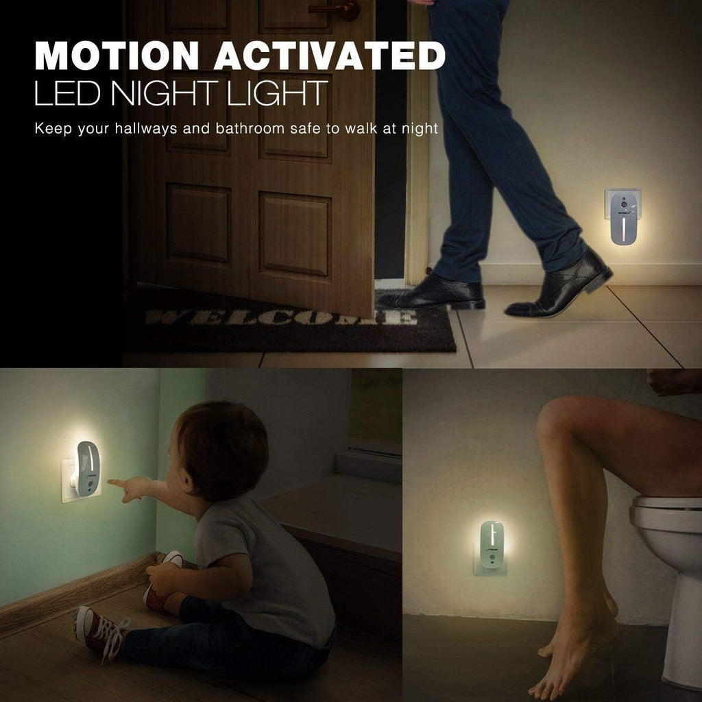 Sensky Plug-in LED Backlit Night Light with Motion Sensor, Dusk to Dawn Sensor, Auto On/Off Nightlight for Kids and Adults, Bedroom…