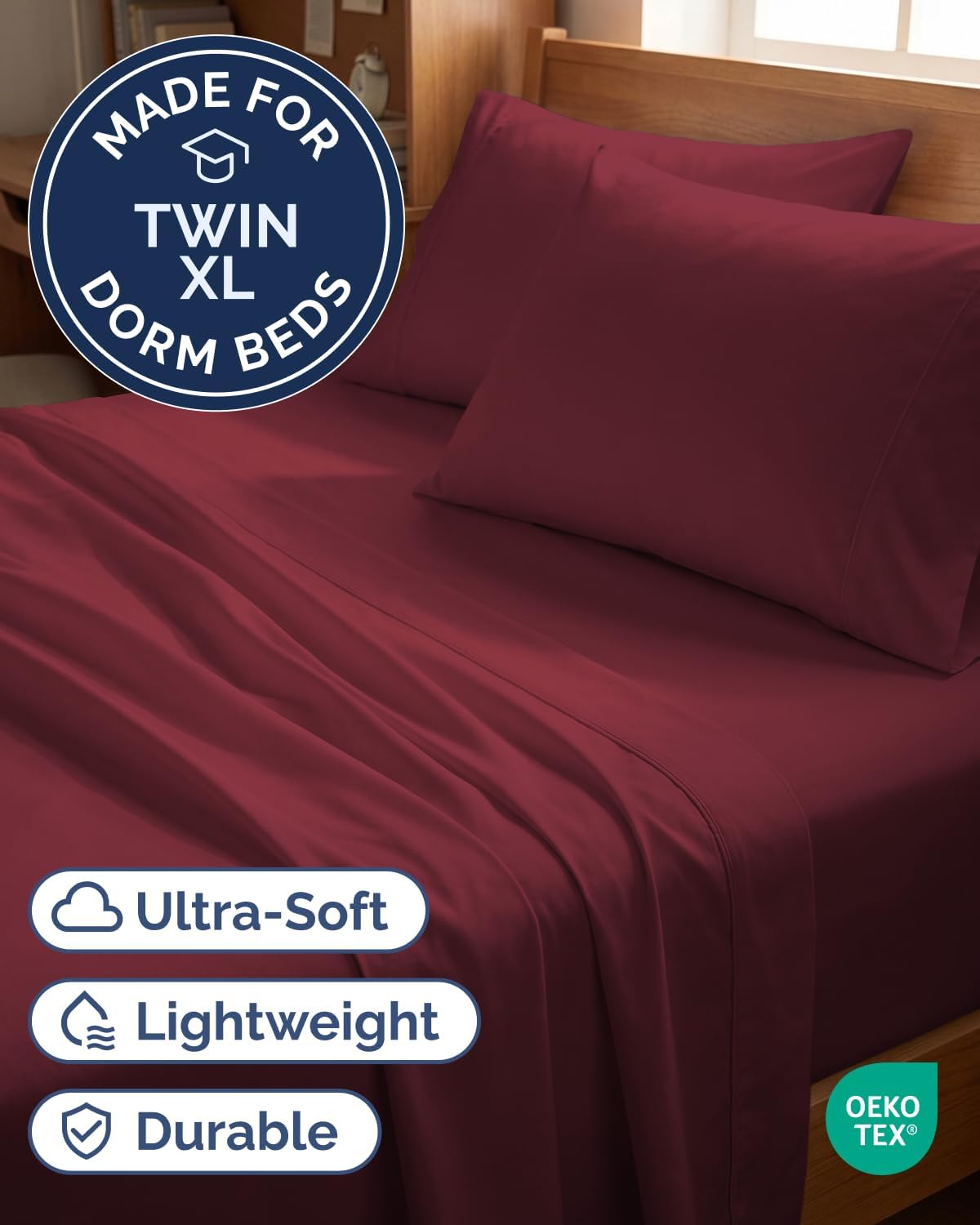 Twin XL 4 Piece Sheet Set - Comfy Breathable & Cooling - Hotel Luxury Bedding for Women, Men, Kids, Teens & Children - 1 Flat & 1 Fitted…