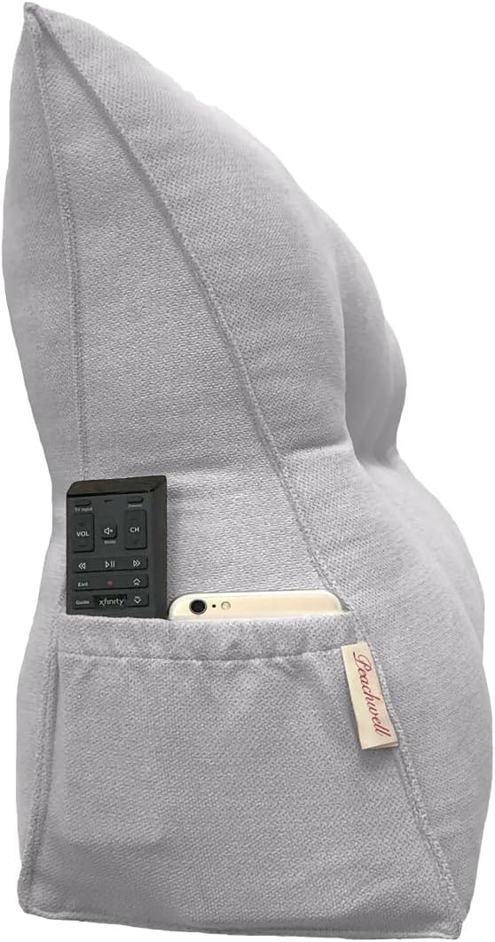 Peachwell Handmade Headboard Pillow-Queen Wedge Support Large Bolster Cushion Headboard Backrest Pillow with Removable Cover and Two…