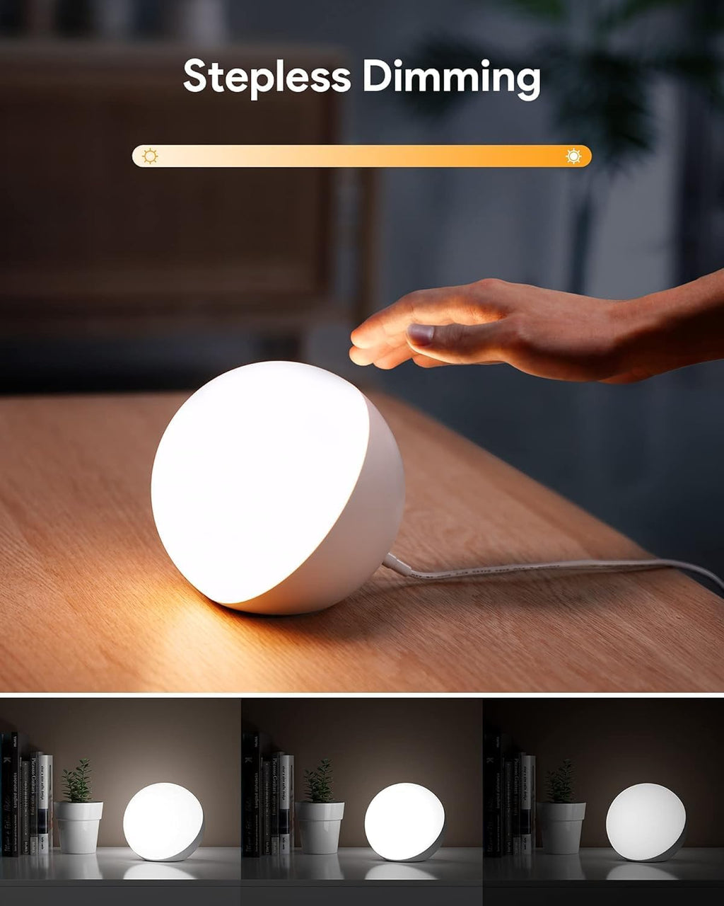 HifreeDirect Hifree Touch Lamp, Multicolor Night Light for Kids, Small LED Table Lamp for Bedroom, Dimmable Bedside Lamp with Warm & White…