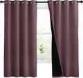 Nicetown Bedroom Full Blackout Room Warming Curtain Panels, Super Thick Insulated Window Covers, Complete Blackout Draperies with Black Lin…