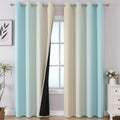 Estelartextiler Estelar Textiler Aqua and Beige Gradient Blackout Curtains 84 Inches Long, Thermal Insulated Ombre Blackout Drapes for Bedr…