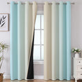 Estelartextiler Estelar Textiler Ombre Aqua and Beige Blackout Curtains 96 Inches Long for Sliding Door, Gradient Thermal Insulated Full Li…