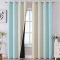 Estelartextiler Estelar Textiler Aqua and Beige Blackout Curtains 102 Inch Length 2 Panels Set, Thermal Insulated Ombre Grommet Drapes for…