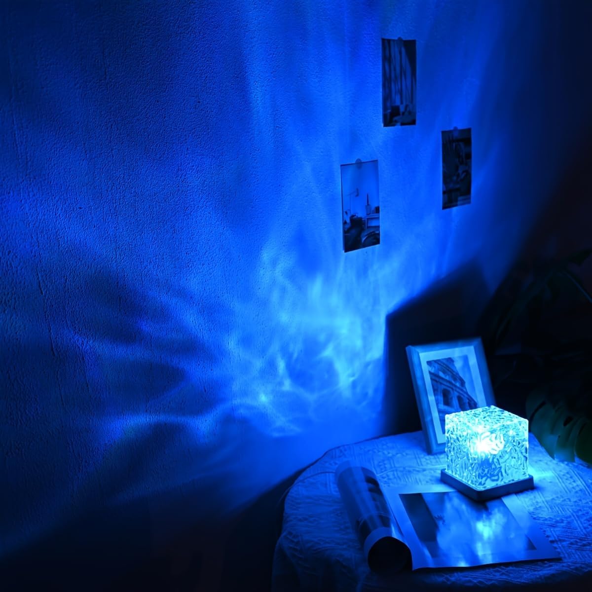 YXQUA Northern Lights Ocean Wave Projector Light, Galaxy Light Projector, 16 Colors Gradual Rotating Flame Water Ripple Ambient Night…