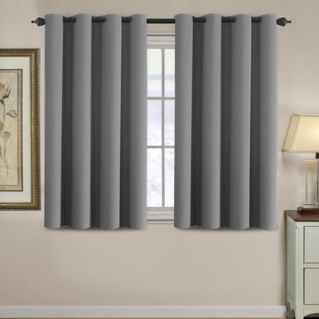 H.VERSAILTEX Blackout Curtain for Living Room Small Window Kitchen Blackout Curtains 45 inch Length Energy Saving Solid Grommet…