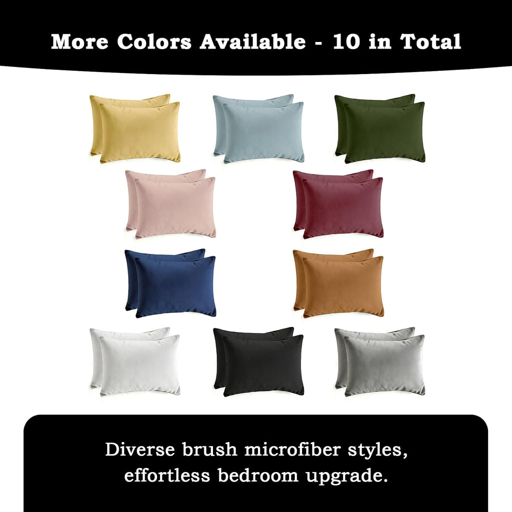 QJFabricCO Q&J Fabric Co.Bedding Pillow Cases Standard Size Set of 2 Soft Brushed Microfiber Pillow Cover, Wrinkle-Free, Fade-Resistant, Envel…