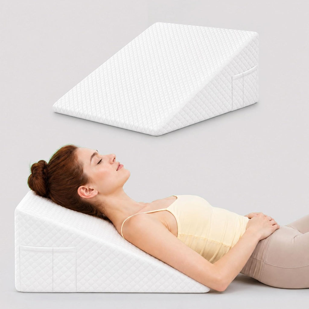 Oaisz Wedge Pillow, 7.5 Inch Bed Wedge Pillow for Headboard, Pillow Wedge for Acid Reflux Relief, After Surgery, Sleeping, Back, Memory Fo…