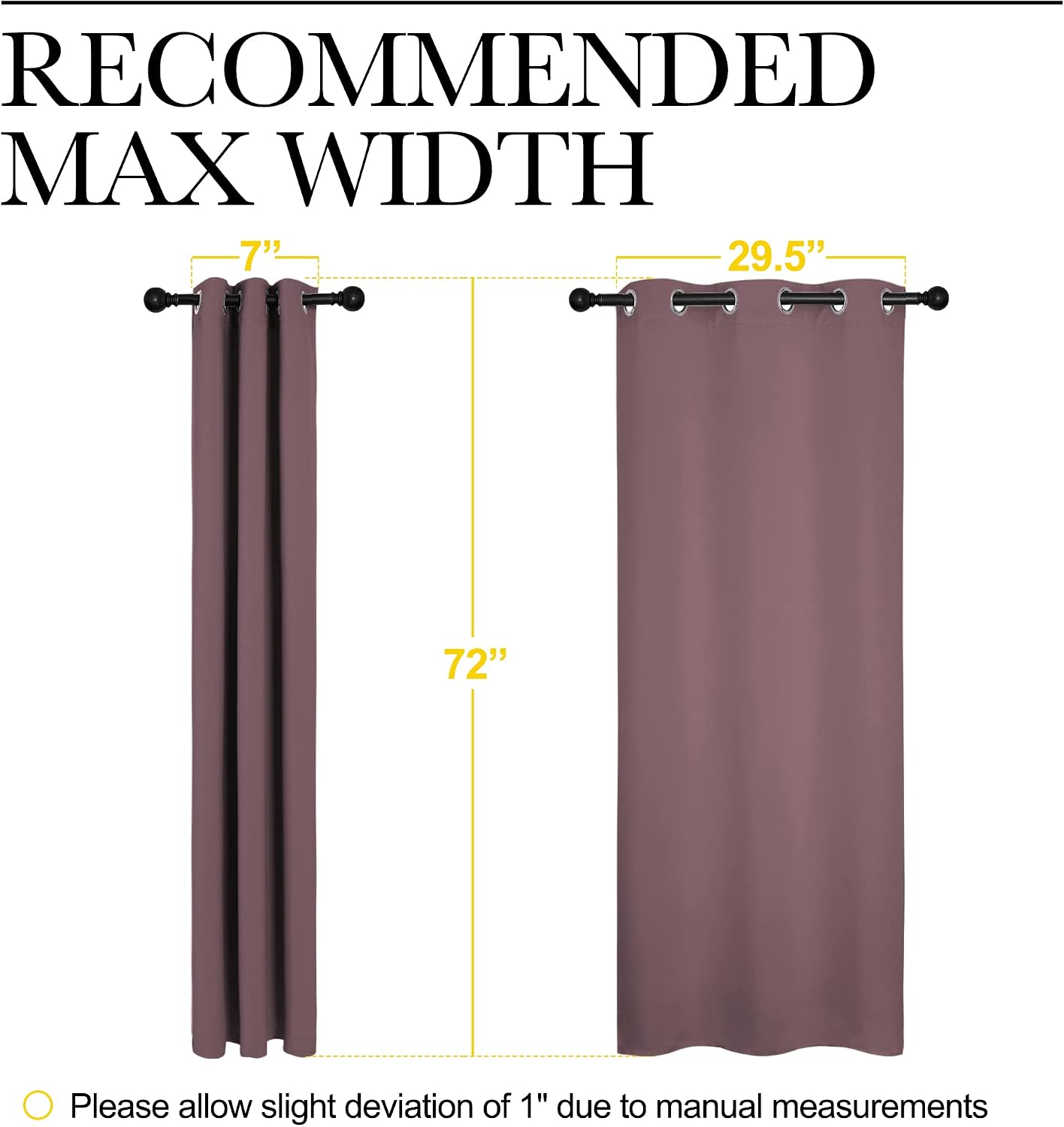 NICETOWN Bedroom Curtain Panels Blackout Draperies, Dry Rose, 1 Pair, 34 by 72-inch, Thermal Insulated Solid Grommet Blackout…