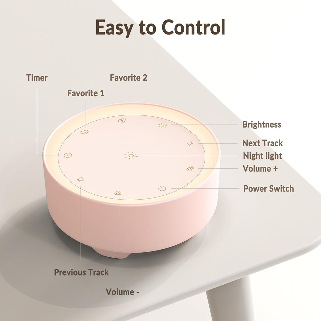 Kipcush® Kipcush White Noise Machine for Sleeping, 20 Soothing Sounds Including White Pink Brown Noise Fan and Nature
