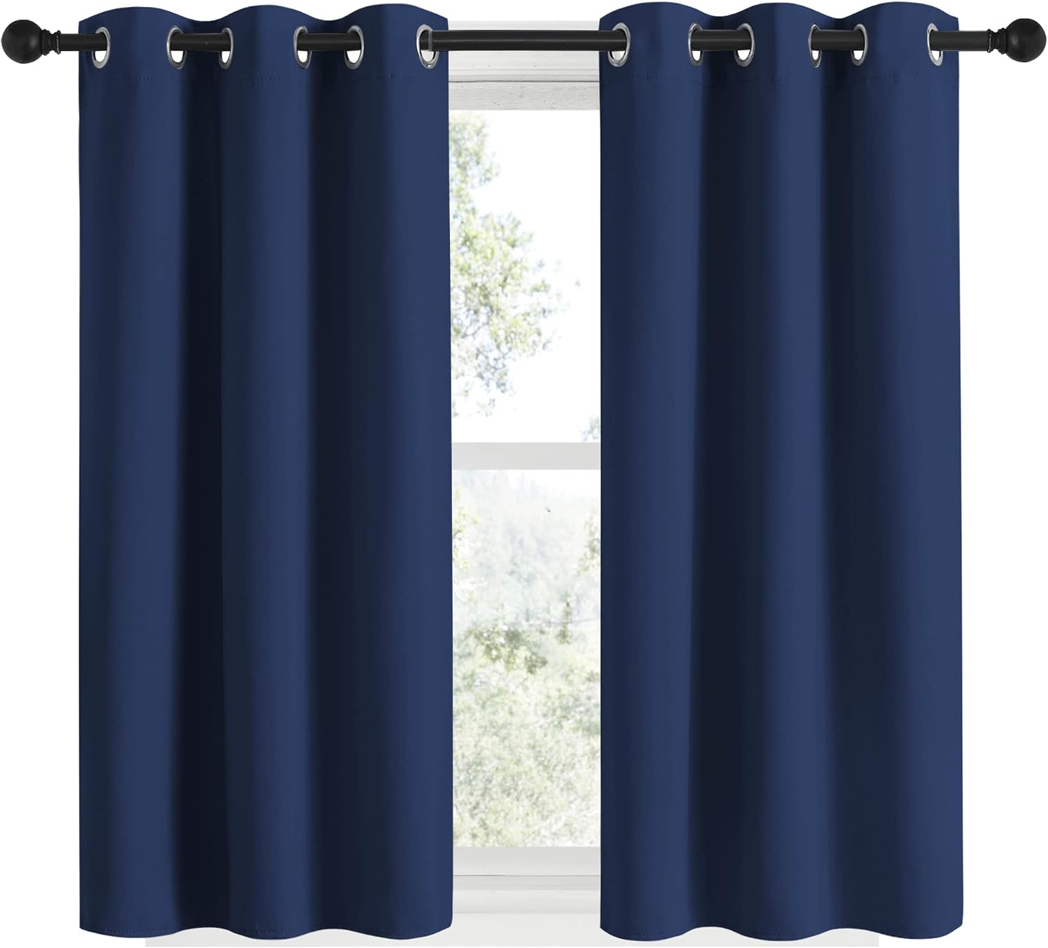 NICETOWN Blackout Draperies Curtains, All Season Thermal Insulated Solid Grommet Top Blackout Curtains/Drapes for Kid's Room (Navy, 1…