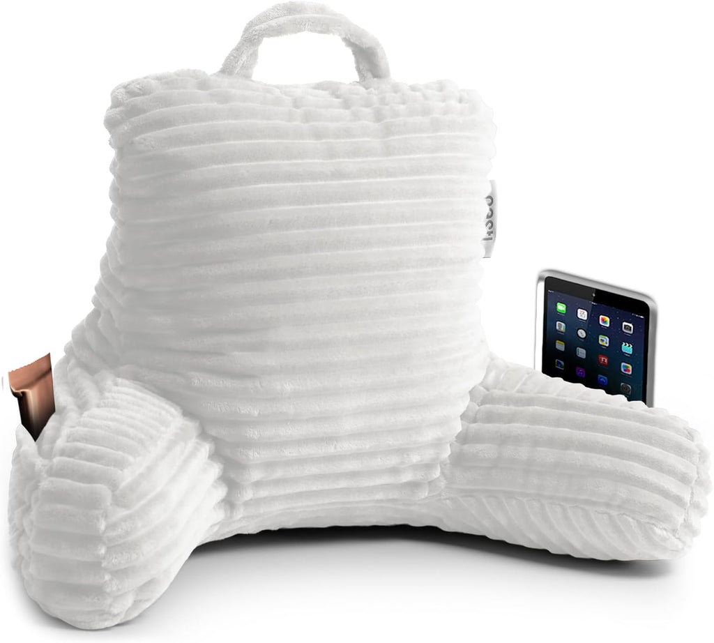 Nestl Reading Pillow for Kids & Teens with Shredded Memory Foam, Luxe Cut Plush Backrest Pillows for Reading and Gaming, for use on…