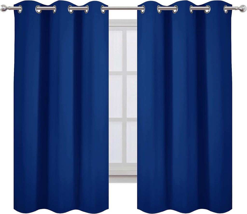 Lemomo Blackout Curtains 42 x 63 inch/Royal Blue Curtains Set of 2 Panels/Thermal Insulated Room Darkening Bedroom Curtains 63 inch Blue