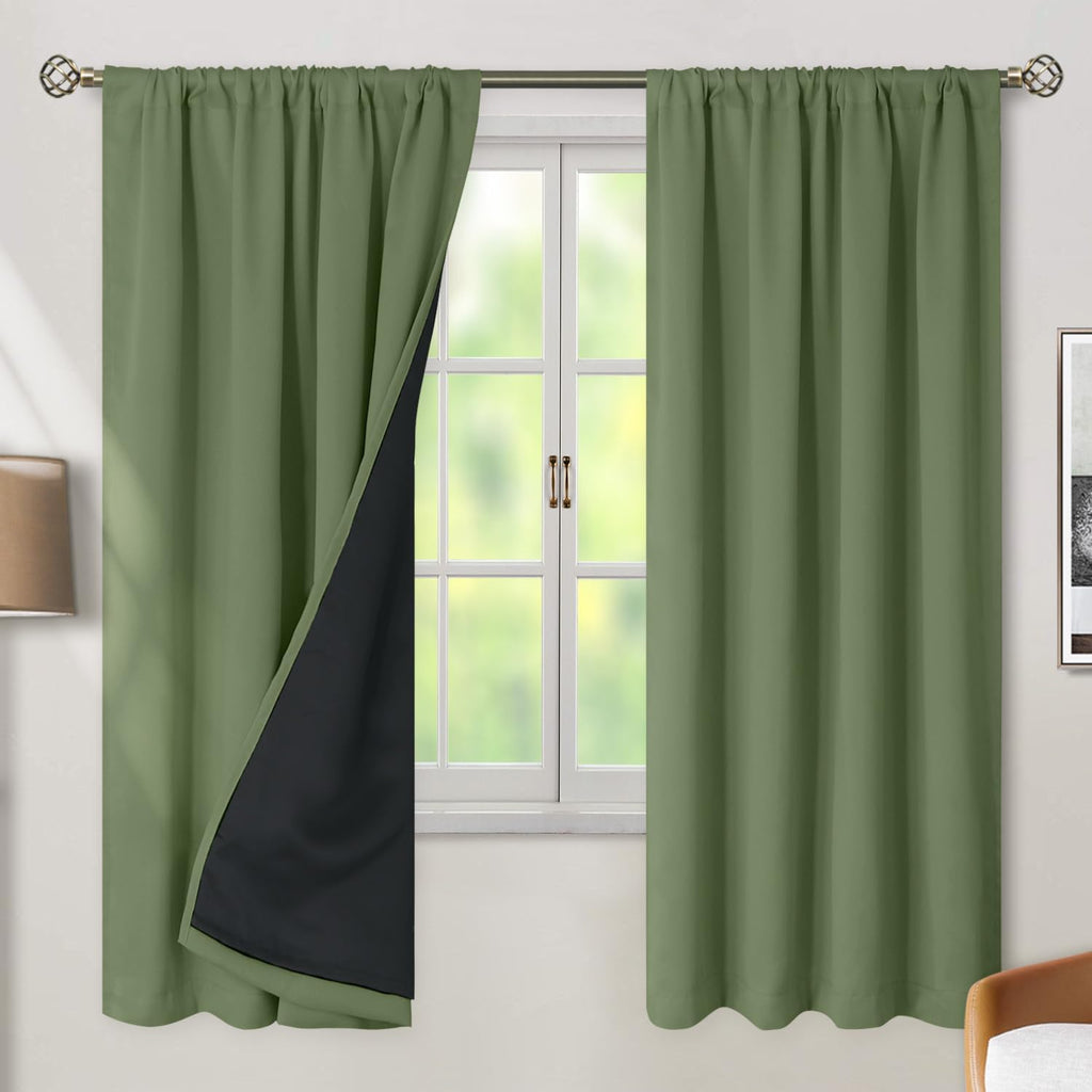 BGment 100% Blackout Curtains for Bedroom with Thermal Insulated Liner, 72 Inch Curtains Light Blocking Noise Canceling Rod Pocket and…