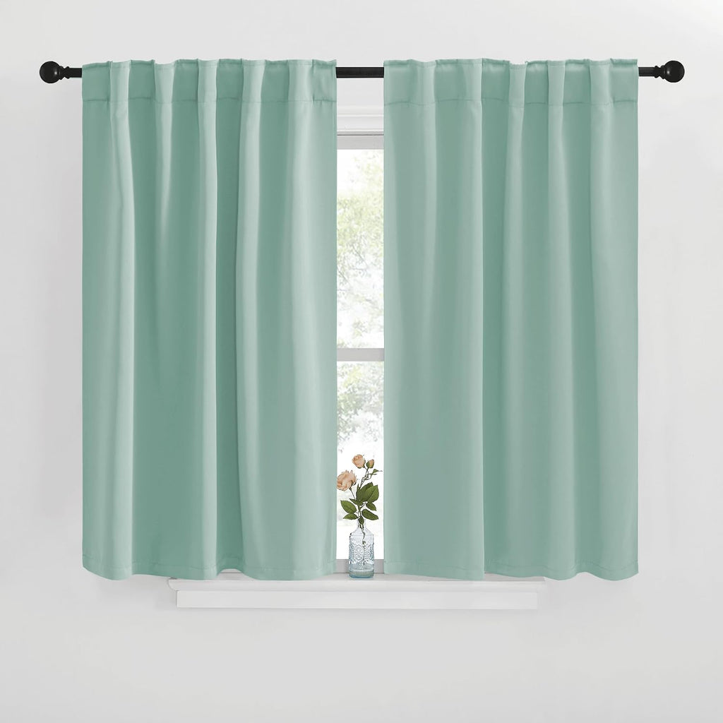 NICETOWN Window Treatment Blackout Curtains and Draperies - (Seafoam Green Color) 42x40 inch, 2 Panels, Room Darkening Blackout Panel…