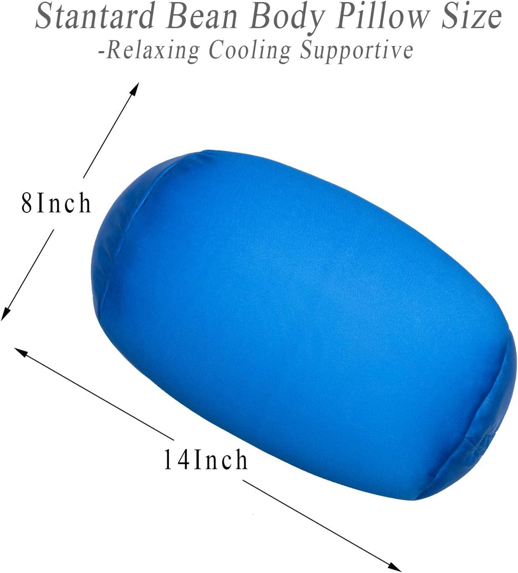 Microbead Neck Body Pillow Tube Microbead Bolster Bean Smooth Cool Pillow Neck Cervical Roll Pillow for Sleeping 7 x 12Inch Throw Travel…