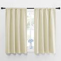 NICETOWN Blackout Curtains for Bedroom, Home Decorations Thermal Insulated Solid Rod Pocket Blackout Drapes for Cafe (Beige, One Pair, 42…