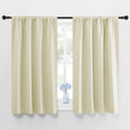NICETOWN Blackout Curtains for Bedroom, Home Decorations Thermal Insulated Solid Rod Pocket Blackout Drapes for Cafe (Beige, One Pair, 42…