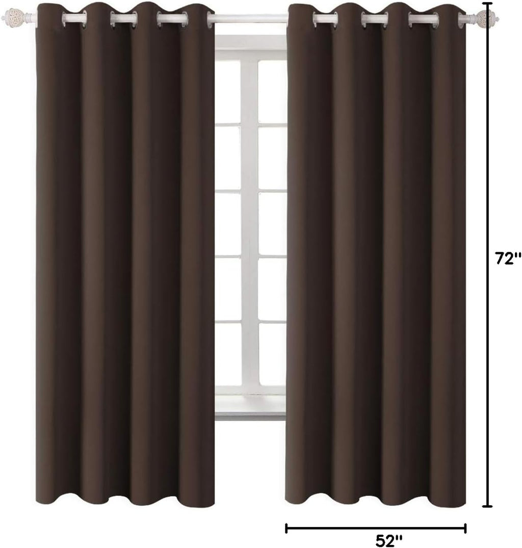 BGment Blackout Curtains for Bedroom - Grommet Thermal Insulated Room Darkening Curtains for Living Room, Set of 2 Panels (52 x 72 Inch, Br…