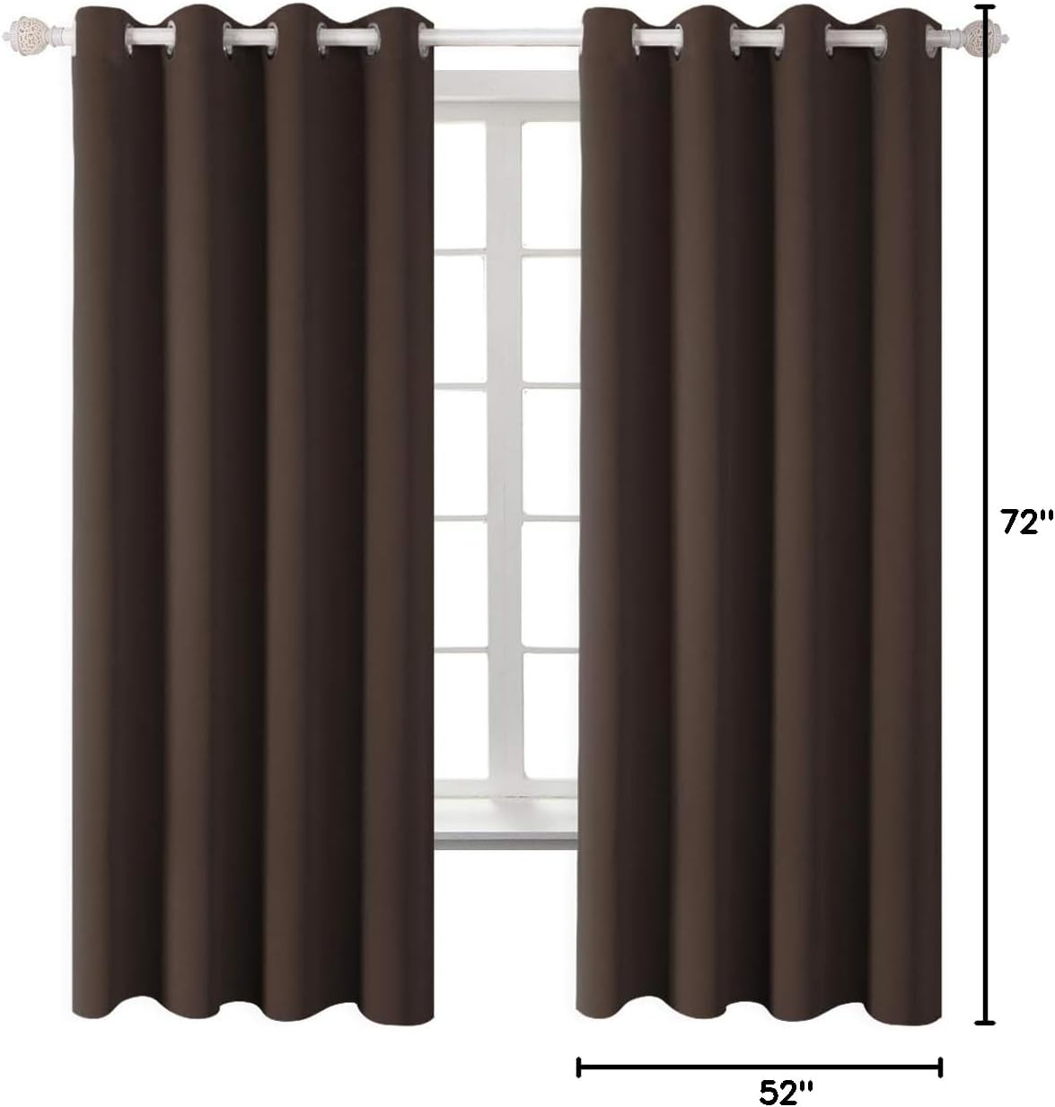 BGment Blackout Curtains for Bedroom - Grommet Thermal Insulated Room Darkening Curtains for Living Room, Set of 2 Panels (52 x 72 Inch, Br…