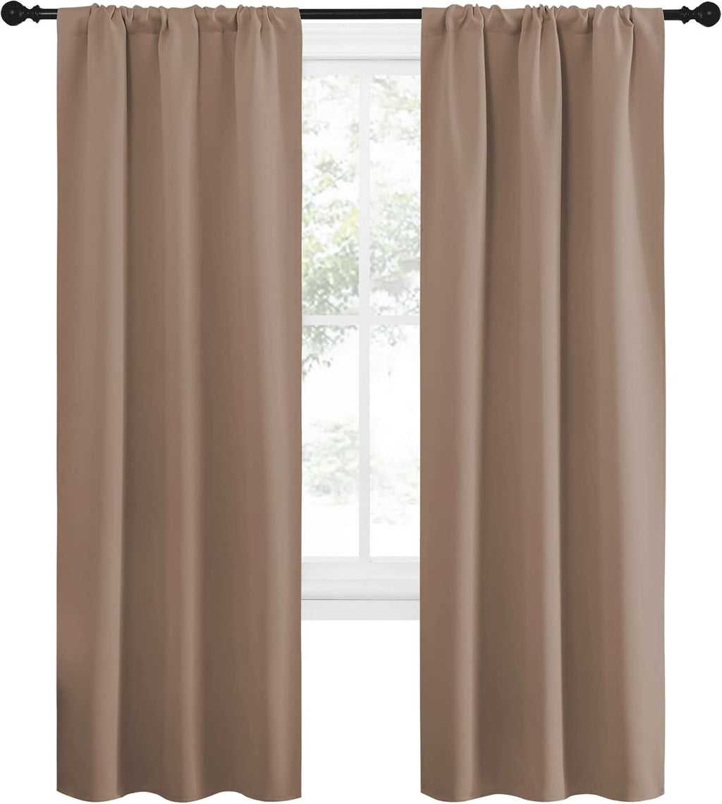 NICETOWN Kitchen Window Blackout Curtains - Window Treatment Thermal Insulated Rod Pocket Small Blackout Draperies/Drapes for…