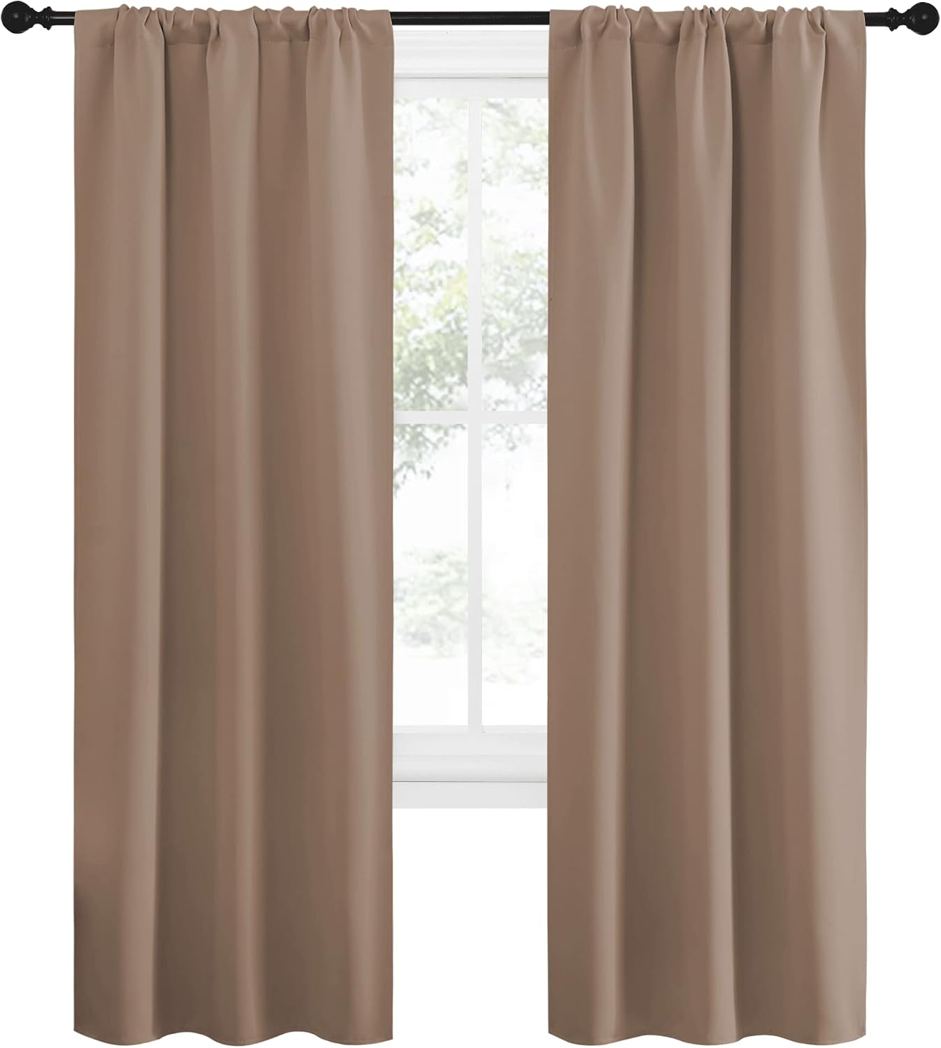 NICETOWN Kitchen Window Blackout Curtains - Window Treatment Thermal Insulated Rod Pocket Small Blackout Draperies/Drapes for…
