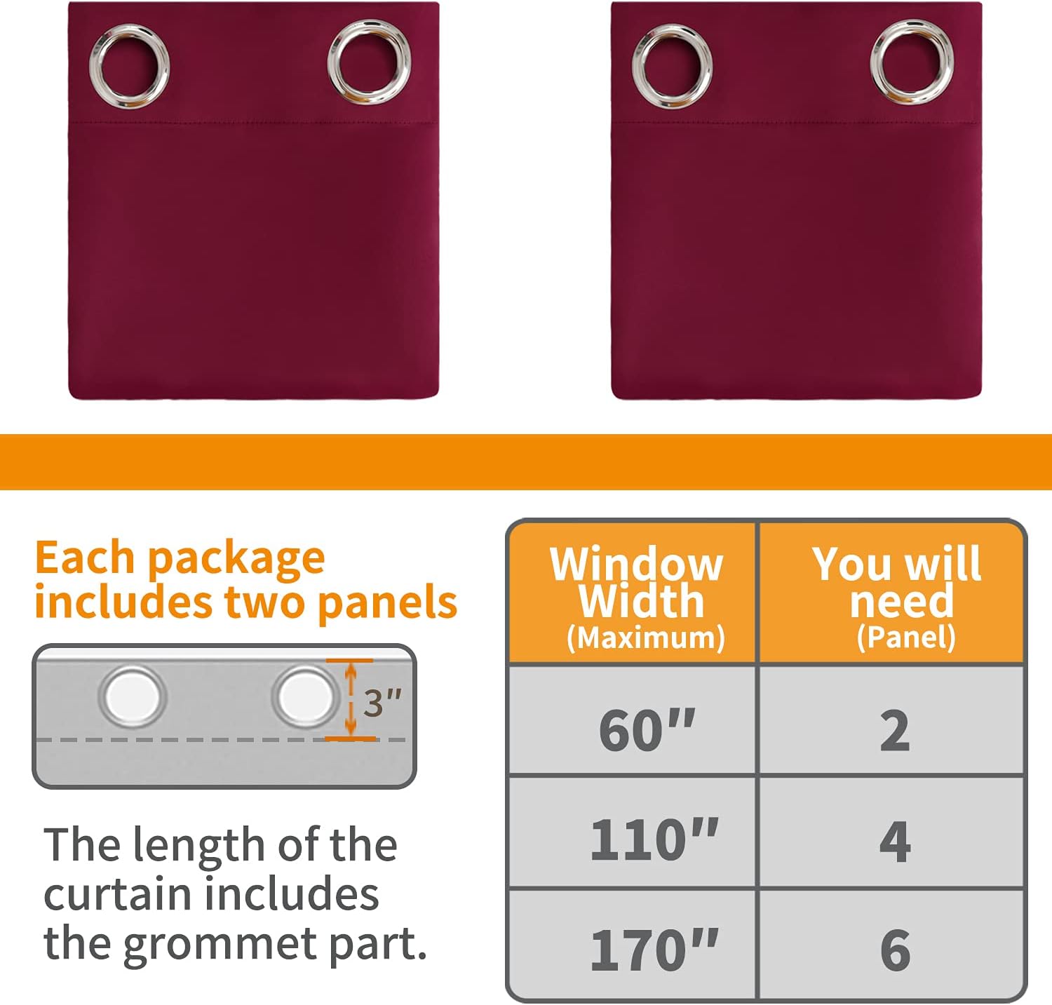 YoungsTex Burgundy Blackout Curtains 72 Inches Long for Bedroom 2 Panels - Thermal Insulated Drapes with Grommet Room Darkening Privacy Chr…