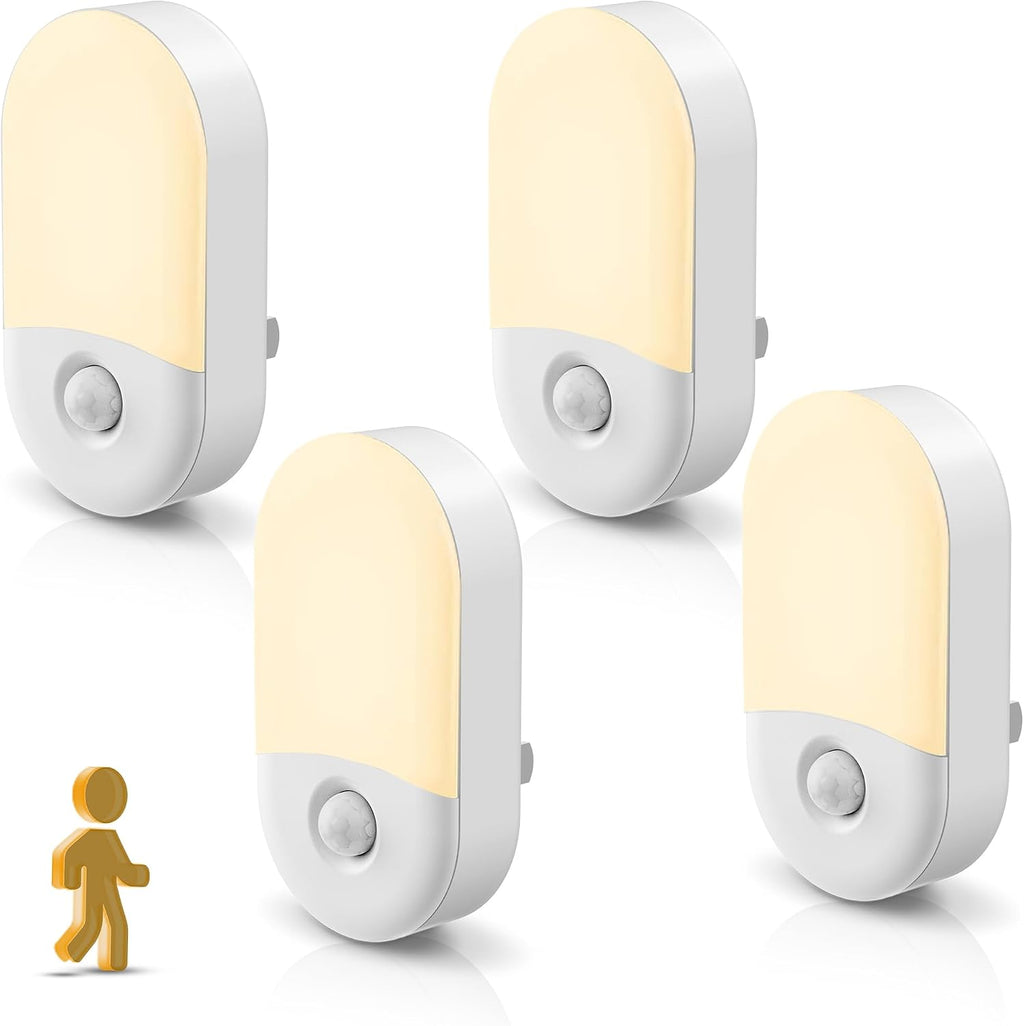 L LOHAS LED Motion Sensor Night Light, Motion Activated Night Light, 4Pack, 3000K Warm White, Night Lights Plug into Wall Motion Sensor…
