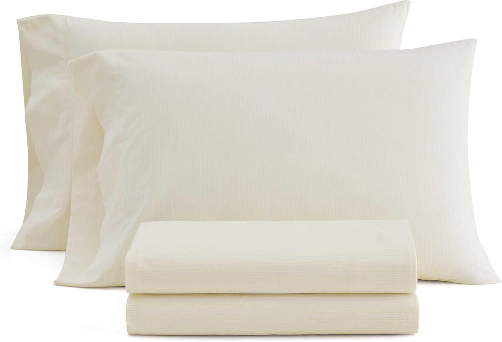 MarthaStewart Martha Stewart - Full Size Sheets Set, Crisp & Tailored Cooling Sheets with a Naturally Smooth Cotton Percale Lightweight Fee…