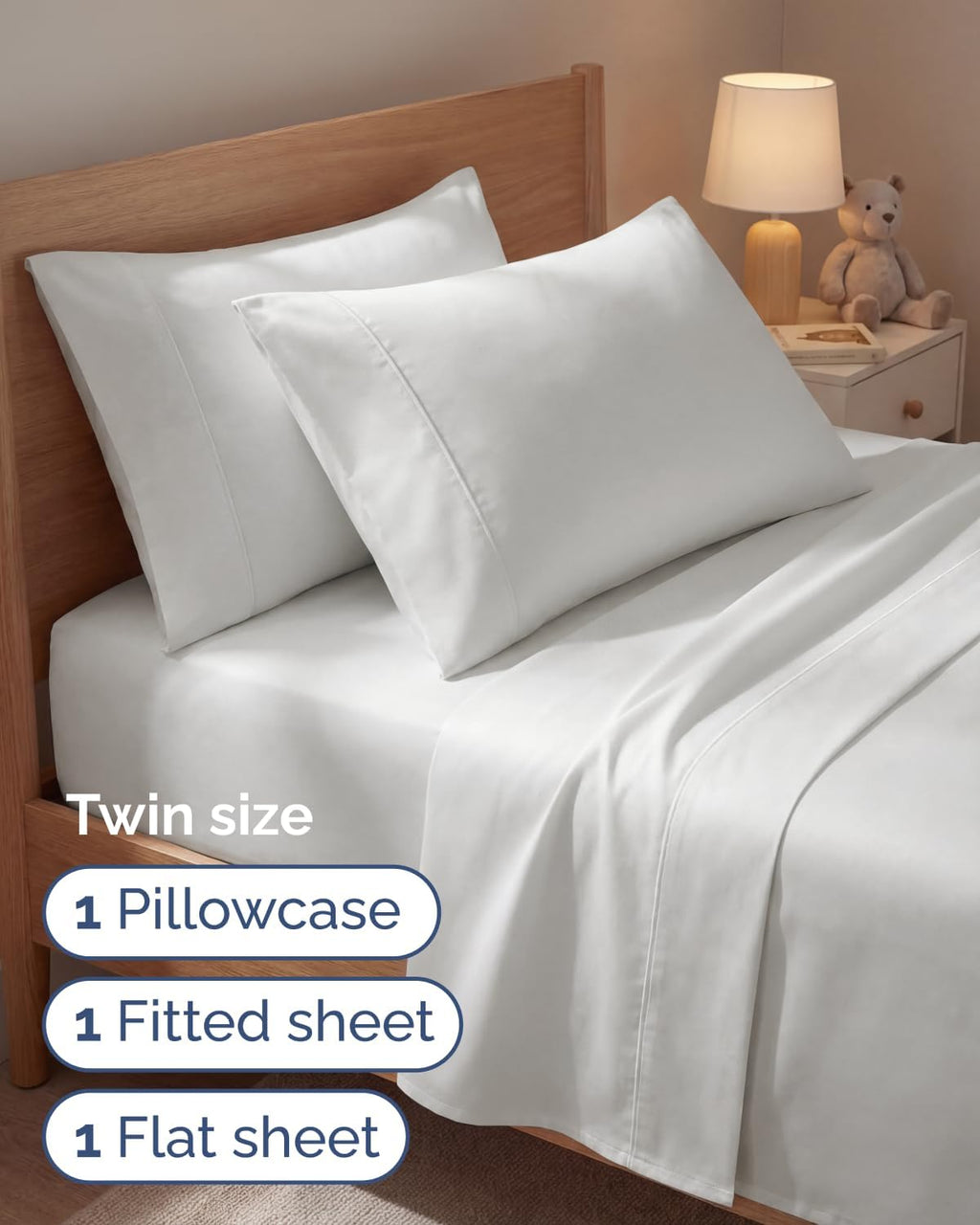 Twin 4 Piece Sheet Set - Comfy, Breathable & Cooling - Soft Hotel Luxury Bedding for Women, Men, Kids, Teens and Children - 1 Flat & 1…