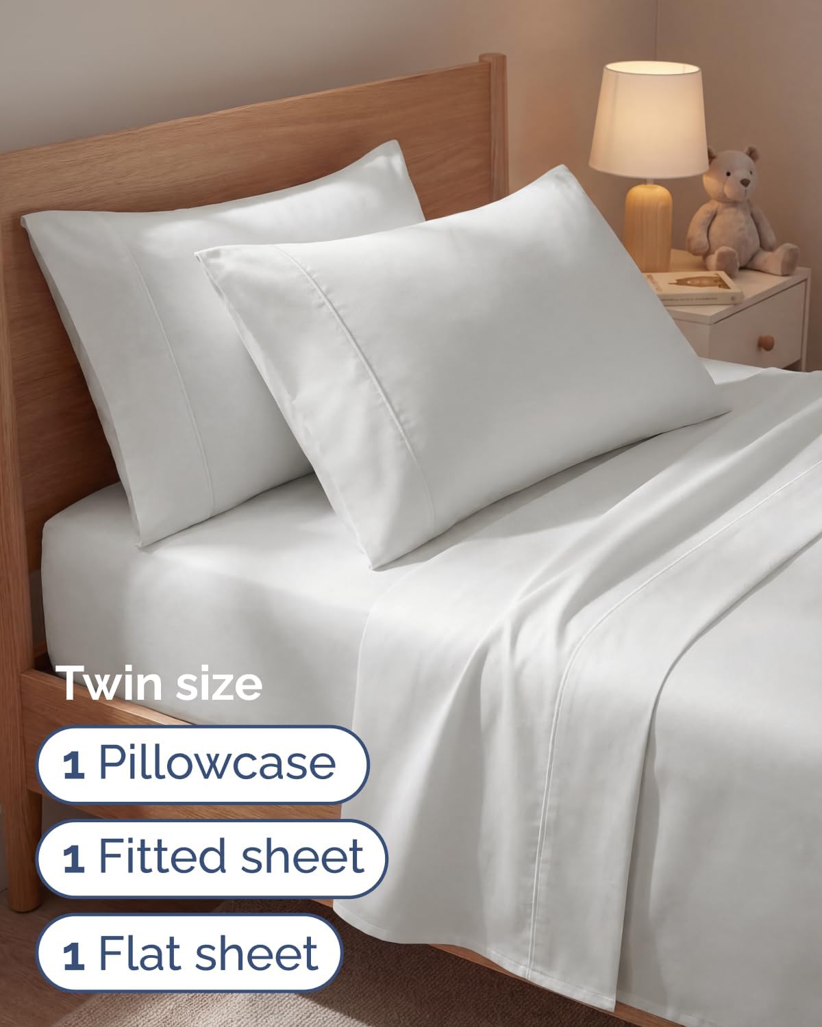 Twin 4 Piece Sheet Set - Comfy, Breathable & Cooling - Soft Hotel Luxury Bedding for Women, Men, Kids, Teens and Children - 1 Flat & 1…