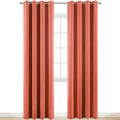 Yakamok Blackout Curtains 84 Inches Long Coral Room Darkening Thermal Insulated Solid Grommet Top Window Treatment Drapes Curtain for…