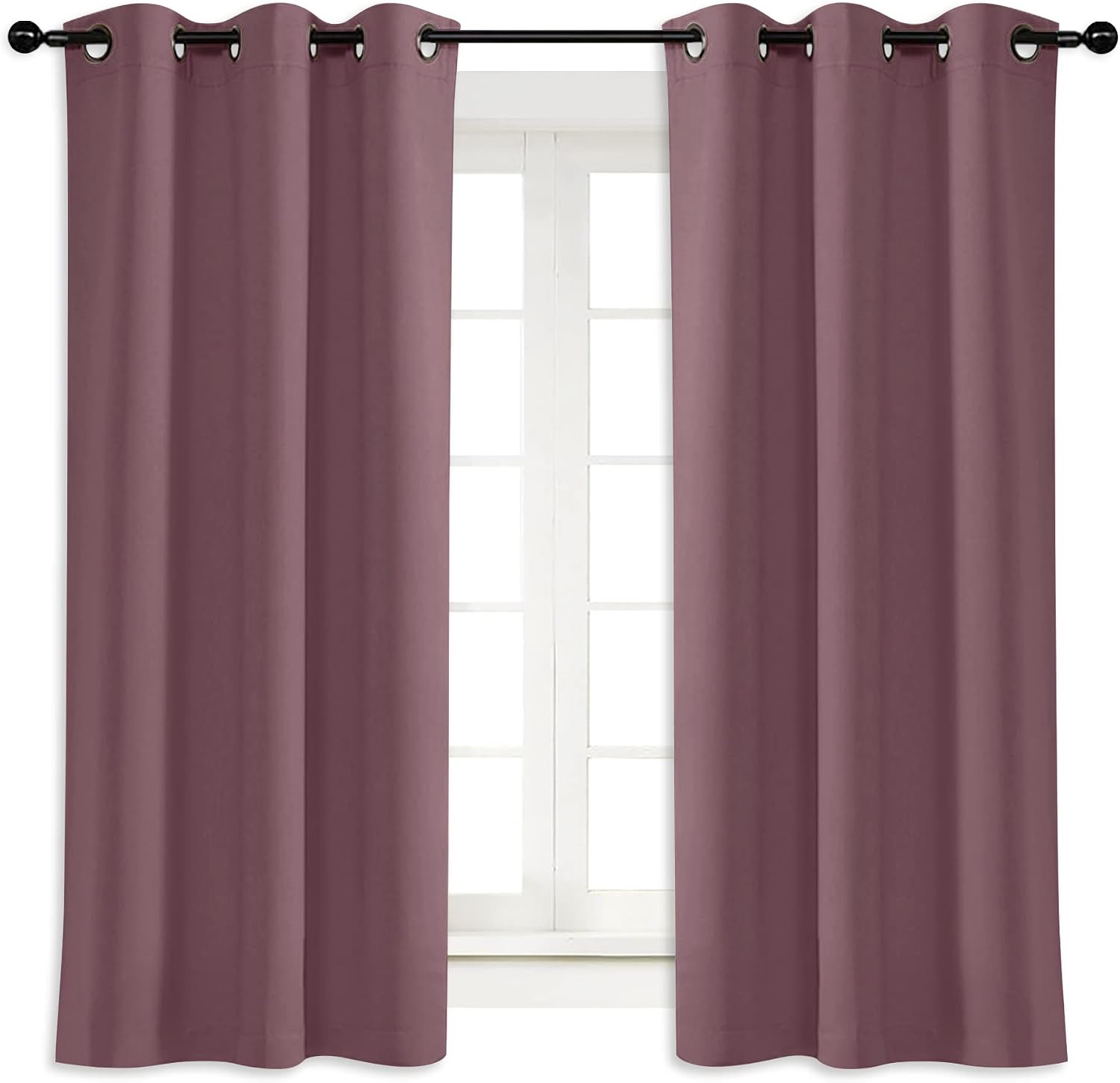 NICETOWN Kitchen Blackout Window Curtain Panel, Dry Rose, 1 Panel, 42 by 63 inches Long, Home Fashion Thermal Insulated Solid Grommet…