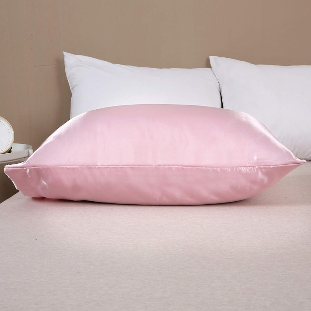 Lcbd Satin Pillowcase Queen Size for Hair and Skin, Pink Silk Satin Pillowcases Set of 2, Satin Cooling Pillow Covers with Envelope Closure…