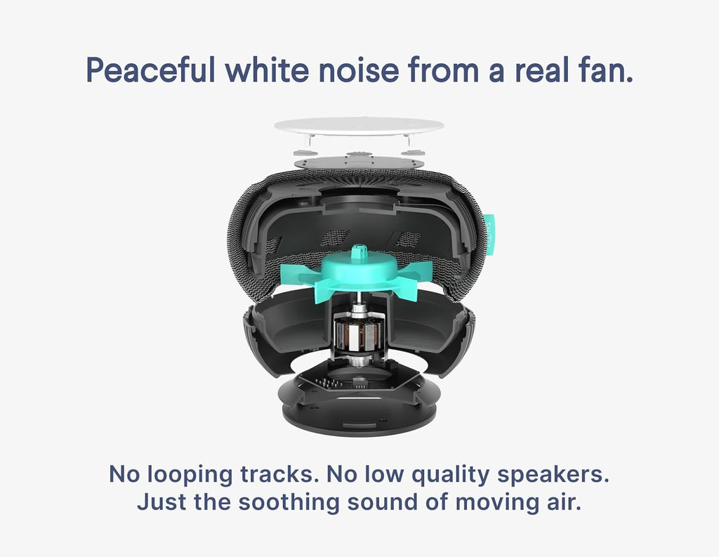 Snooz Smart White Noise Machine - Real Fan Inside for Non-Looping Sound, Portable for Adults, Dogs, Pets, Travel, Home, Bedroom,…