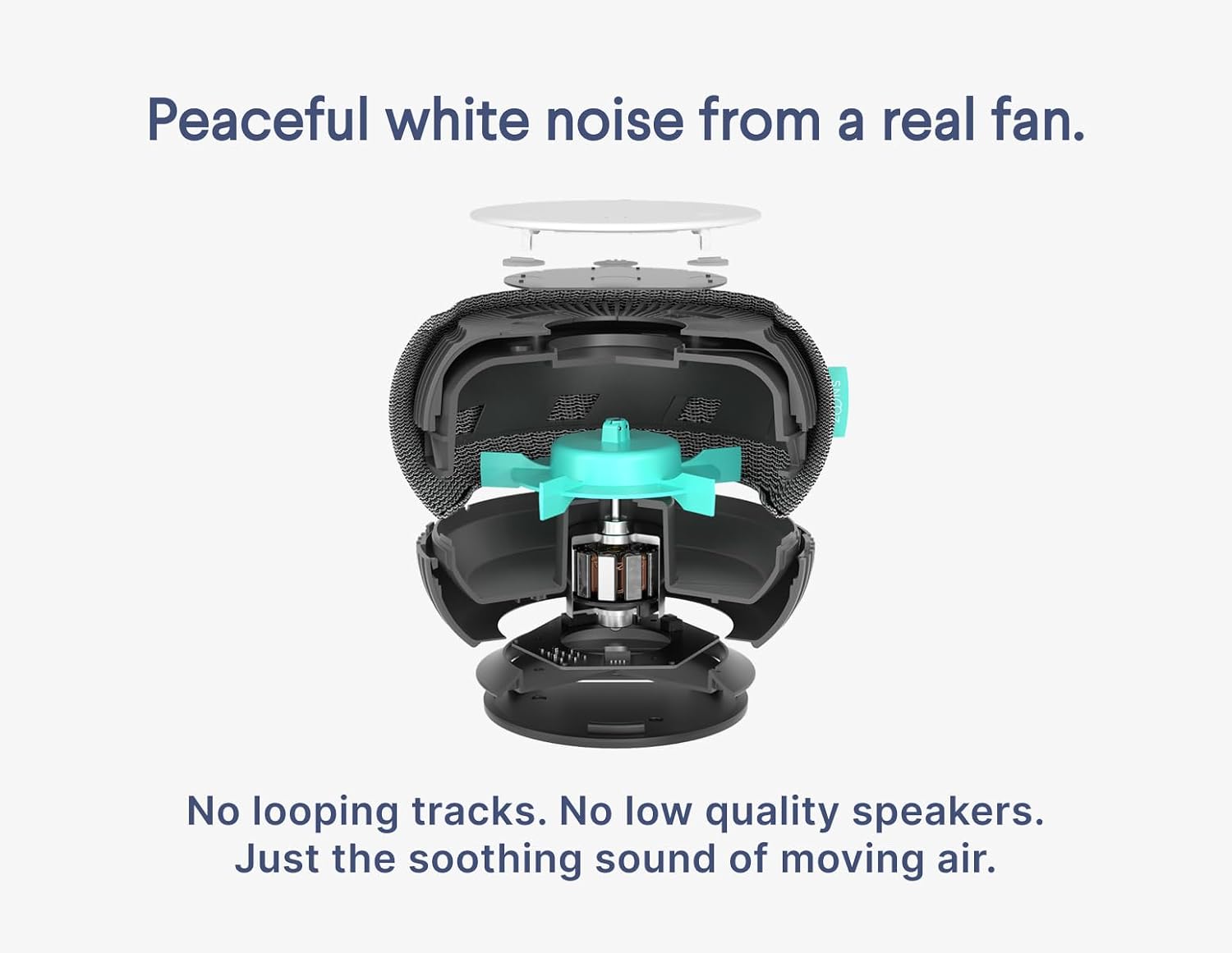 Snooz Smart White Noise Machine - Real Fan Inside for Non-Looping Sound, Portable for Adults, Dogs, Pets, Travel, Home, Bedroom,…