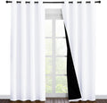 Nicetown 100% Blackout Window Curtain Panels, Cold and Full Light Blocking Drapes with Black Liner for Nursery, 86 inches Drop Thermal Insu…