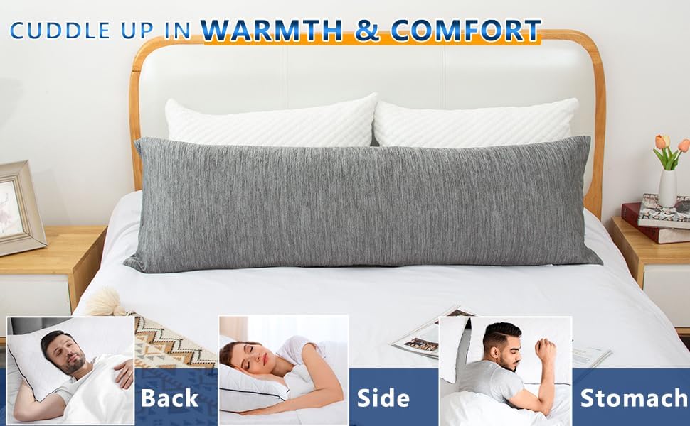 1 MIDDLE ONE Body Pillow, Memory Foam Body Pillows for Adults Sleeping, Long Pillow for Bed, Big Large Firm Full Body Pillow for Side…