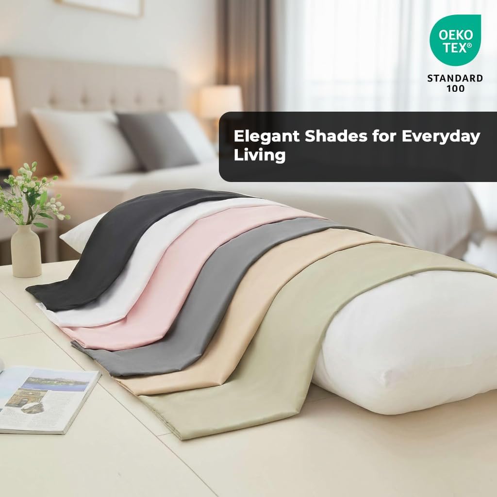 Royalelinens ROYALE LINENS Body Pillow Cover - Double Brushed 1800 Microfiber - 20"x54" with Hidden Zipper Closure - Wrinkle & Fade Resista…