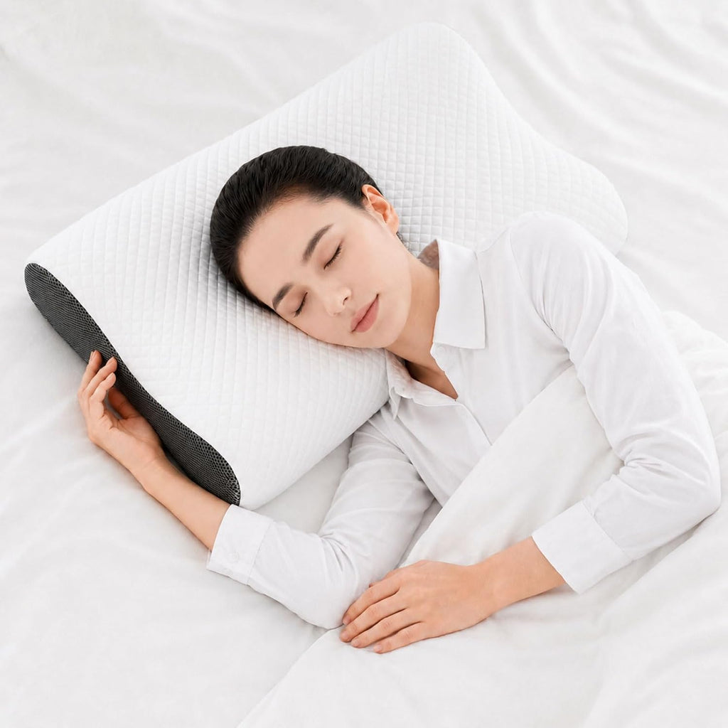 Memory Foam Cervical Pillow for Neck Support - Orthopedic Ergonomic Contour Pillow for Side Back Sleepers - Relatively Soft,150…
