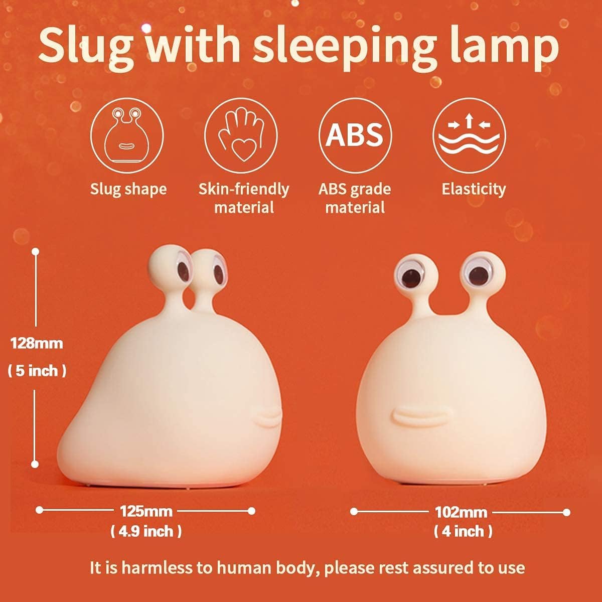 MUID Original Authentic Slug Night Light, Nursery Squishy Lamp, Silicone Light for Classroom, Cute Animal Bedside Lamp for Baby Kids…