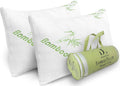 Memory Foam Rayon Bamboo Pillows Queen Size Set of 2 for Sleeping [Adjustable] - Cool & Breathable Cover with Zipper Rayon Bamboo…