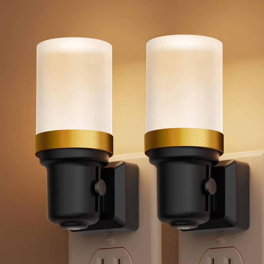 L LOHAS LED Night Light, 2 Pack Night Lights Plug into Wall, Dimmable Nightlight with Auto Light Sensor, 3000K Warm White 0-100LM, Plug…