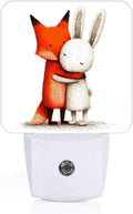 Fox and Hare Night Light, Plug-in Nightlights Auto Sensor Night Lamp Dusk-to-Dawn Lamp Home Decor for Nursery Children Girls Boys