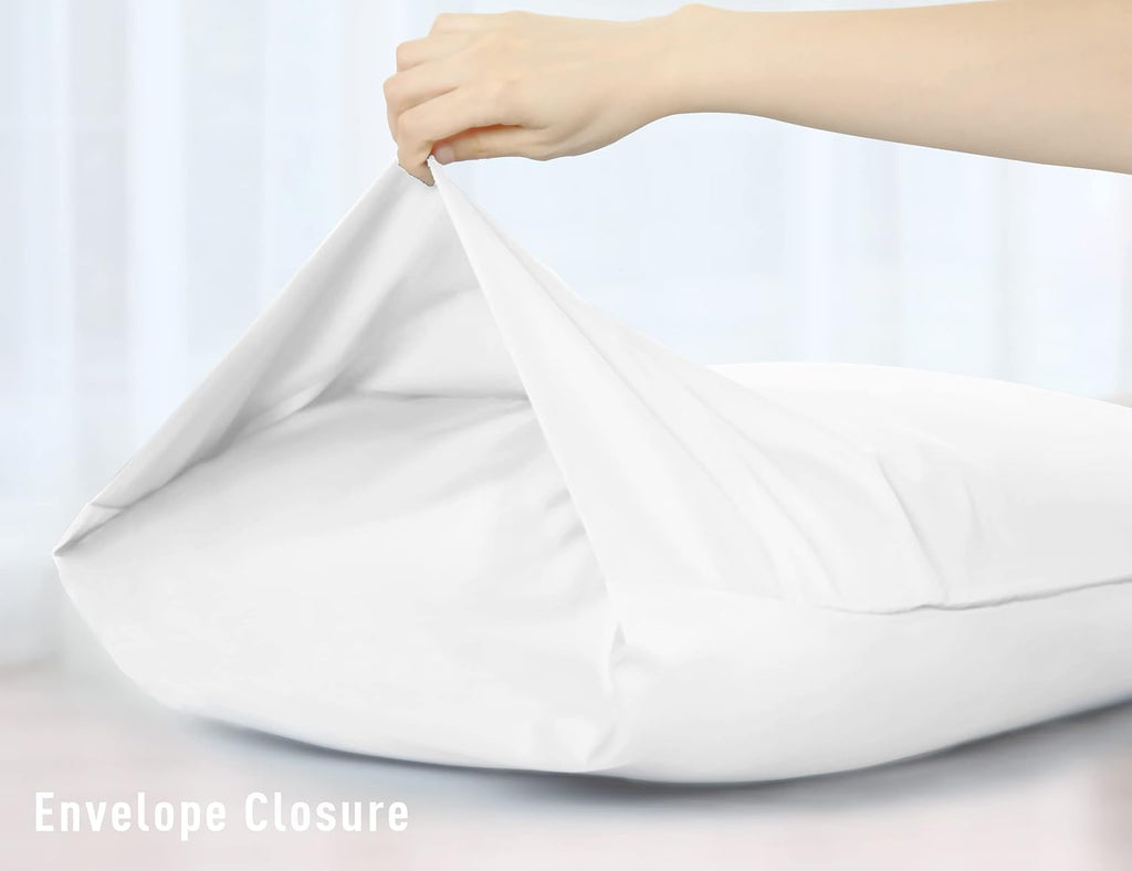 Sunflower Body Pillowcase 100% Cotton Long Pillow Cover/Case Envelope Closure 1 Pack, 20×54 inches White, Soft and Breathable