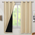 BGment Thermal Insulated 100% Blackout Curtains for Bedroom with Black Liner, Double Layer Full Room Darkening Noise Reducing Grommet Curta…