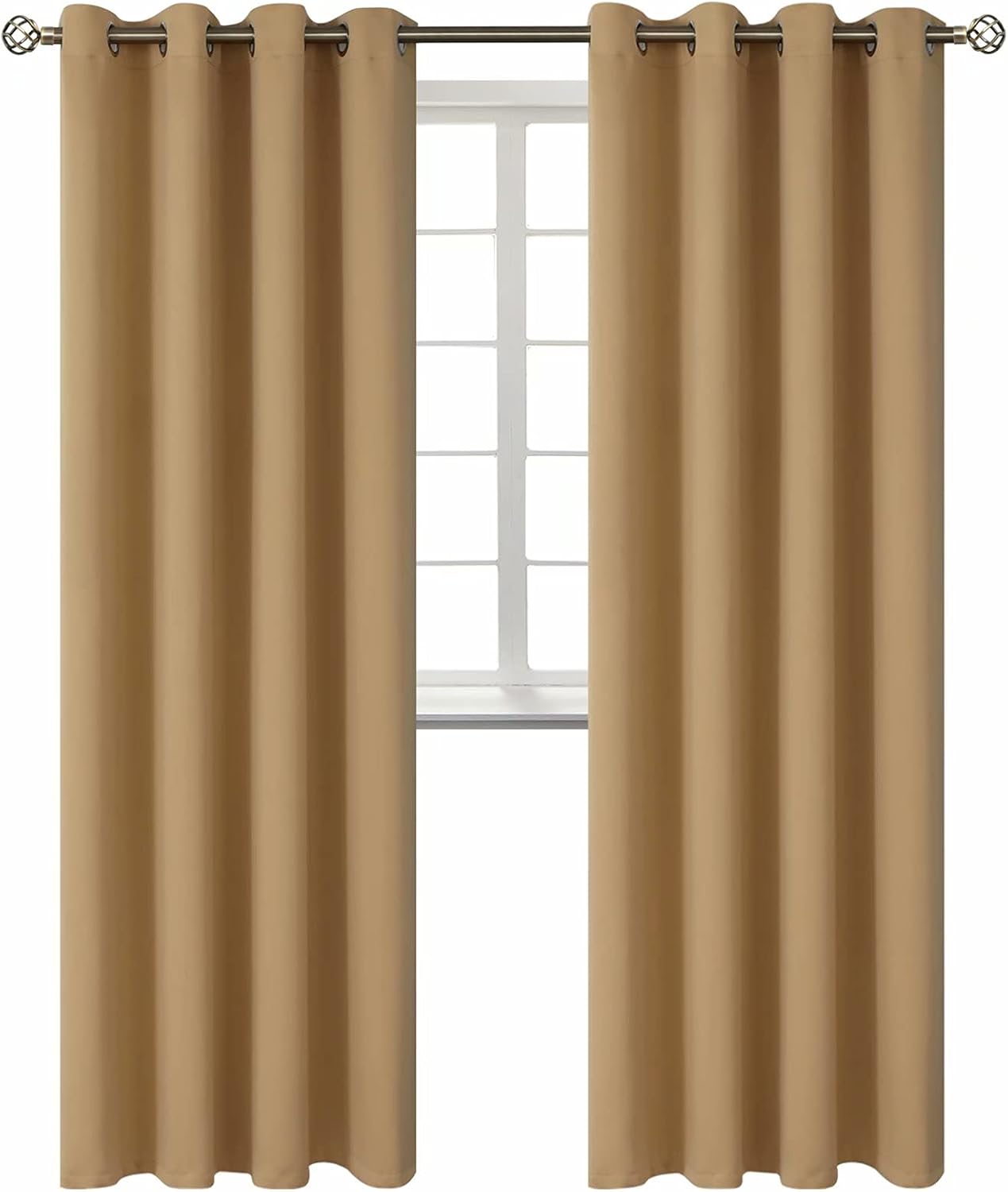 BGment Blackout Curtains for Bedroom - Grommet Thermal Insulated Room Darkening Curtains for Living Room, Set of 2 Panels (52 x 95 Inch, Kh…