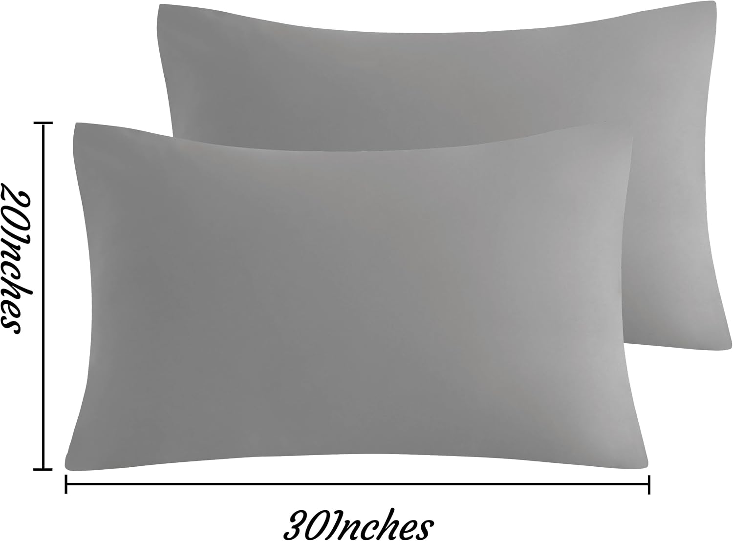 Ntbay Queen Pillow Cases Set of 2, 2 Pack Brushed Microfiber 20x30 Pillow Cases, Soft, Wrinkle, Fade, Stain Resistant Smoke Grey Pillow Cas…