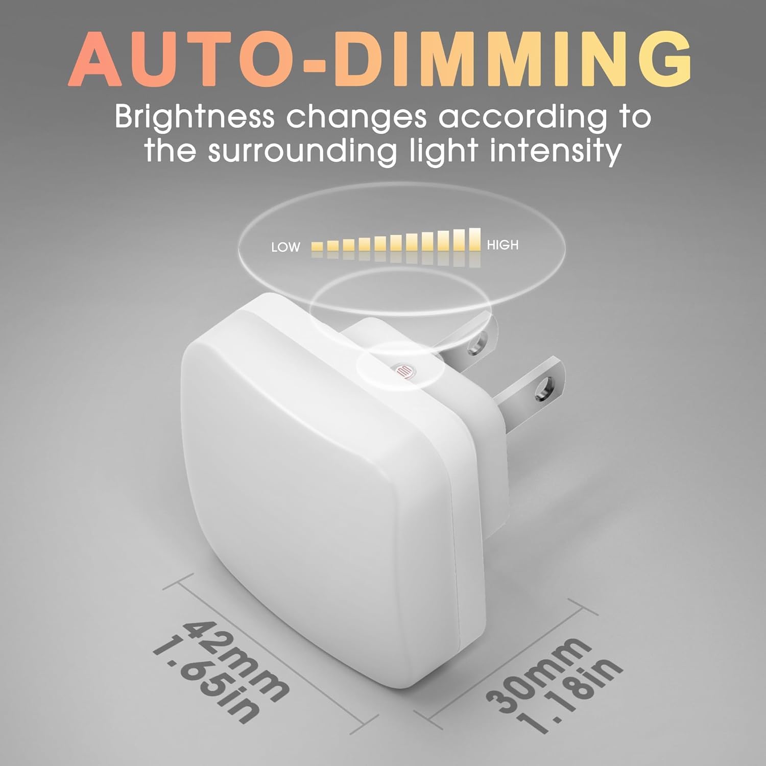 LED Night Light Plug into Wall, 2 Pack, Nightlights With Light Sensor Dusk to Dawn, 0.3W Square Plug in Night Lights for Kids, 3000K Warm…